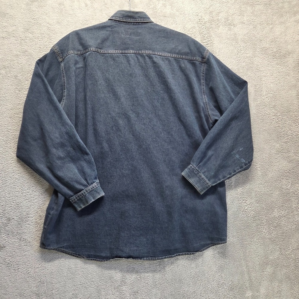 Vintage Guess Shirt Mens XL Blue Button Down Long Sleeve Relaxed Fit Denim - Picture 2 of 14